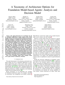 A Taxonomy of Architecture Options for Foundation Model-based Agents:
  Analysis and Decision Model