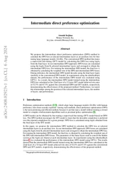 Intermediate direct preference optimization