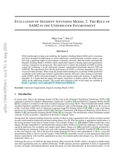 Evaluation of Segment Anything Model 2: The Role of SAM2 in the
  Underwater Environment
