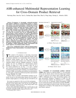 ASR-enhanced Multimodal Representation Learning for Cross-Domain Product
  Retrieval