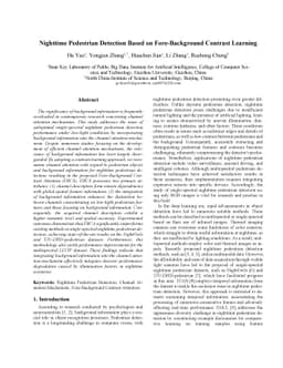 Nighttime Pedestrian Detection Based on Fore-Background Contrast
  Learning