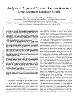 Analysis of Argument Structure Constructions in a Deep Recurrent
  Language Model