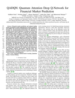 QADQN: Quantum Attention Deep Q-Network for Financial Market Prediction