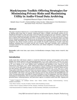 MaskAnyone Toolkit: Offering Strategies for Minimizing Privacy Risks and
  Maximizing Utility in Audio-Visual Data Archiving