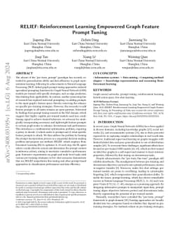RELIEF: Reinforcement Learning Empowered Graph Feature Prompt Tuning