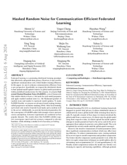 Masked Random Noise for Communication Efficient Federaetd Learning