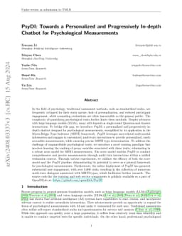 PsyDI: Towards a Personalized and Progressively In-depth Chatbot for Psychological Measurements