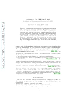 Artifical intelligence and inherent mathematical difficulty