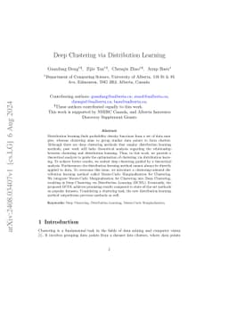 Deep Clustering via Distribution Learning