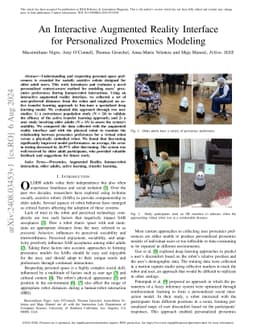 An Interactive Augmented Reality Interface for Personalized Proxemics
  Modeling