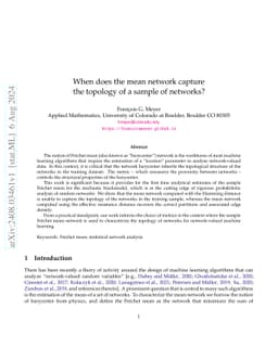 When does the mean network capture the topology of a sample of networks?