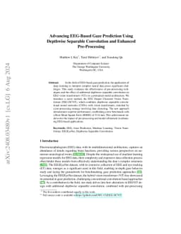 Advancing EEG-Based Gaze Prediction Using Depthwise Separable
  Convolution and Enhanced Pre-Processing