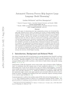 Automated Theorem Provers Help Improve Large Language Model Reasoning