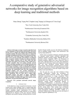 A comparative study of generative adversarial networks for image
  recognition algorithms based on deep learning and traditional methods
