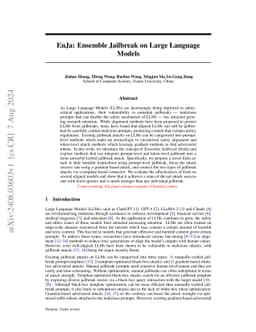 EnJa: Ensemble Jailbreak on Large Language Models