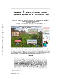 Optimus-1: Hybrid Multimodal Memory Empowered Agents Excel in
  Long-Horizon Tasks