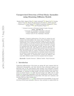 Unsupervised Detection of Fetal Brain Anomalies using Denoising
  Diffusion Models