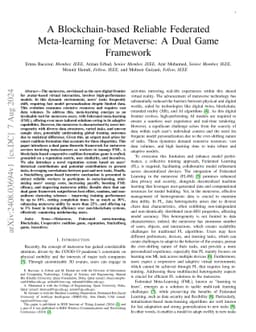 A Blockchain-based Reliable Federated Meta-learning for Metaverse: A
  Dual Game Framework