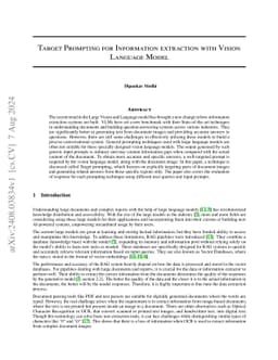 Target Prompting for Information Extraction with Vision Language Model