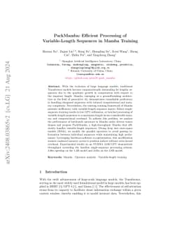 PackMamba: Efficient Processing of Variable-Length Sequences in Mamba
  training