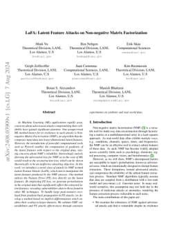 LaFA: Latent Feature Attacks on Non-negative Matrix Factorization