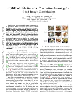 FMiFood: Multi-modal Contrastive Learning for Food Image Classification