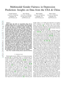 Multimodal Gender Fairness in Depression Prediction: Insights on Data
  from the USA & China