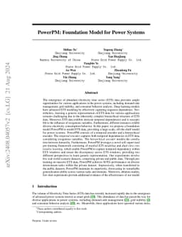 PowerPM: Foundation Model for Power Systems