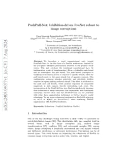 PushPull-Net: Inhibition-driven ResNet robust to image corruptions