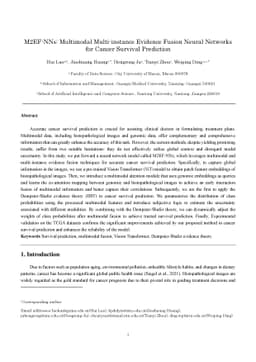 M2EF-NNs: Multimodal Multi-instance Evidence Fusion Neural Networks for
  Cancer Survival Prediction