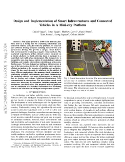 Design and Implementation of Smart Infrastructures and Connected
  Vehicles in A Mini-city Platform