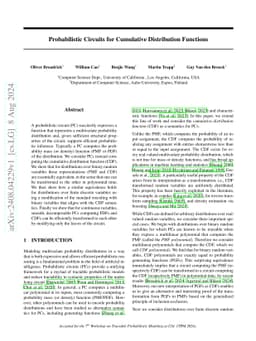 Probabilistic Circuits for Cumulative Distribution Functions