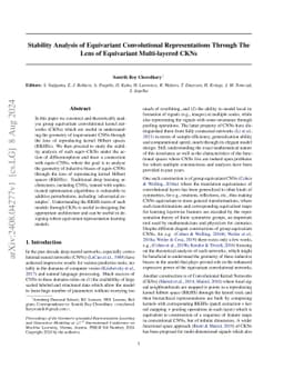 Stability Analysis of Equivariant Convolutional Representations Through
  The Lens of Equivariant Multi-layered CKNs