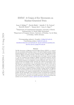 EMTeC: A Corpus of Eye Movements on Machine-Generated Texts