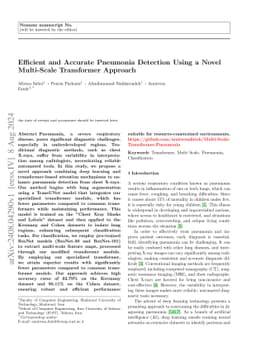 Efficient and Accurate Pneumonia Detection Using a Novel Multi-Scale Transformer Approach