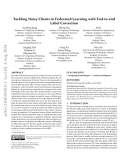 Tackling Noisy Clients in Federated Learning with End-to-end Label
  Correction