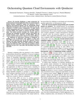 Orchestrating Quantum Cloud Environments with Qonductor