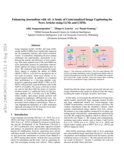 Enhancing Journalism with AI: A Study of Contextualized Image Captioning
  for News Articles using LLMs and LMMs