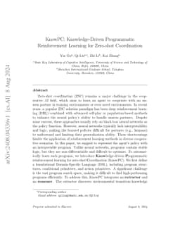 KnowPC: Knowledge-Driven Programmatic Reinforcement Learning for
  Zero-shot Coordination