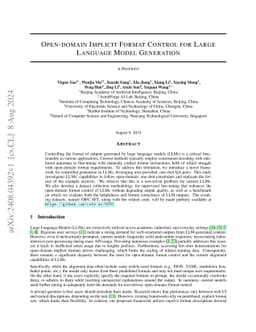 Open-domain Implicit Format Control for Large Language Model Generation