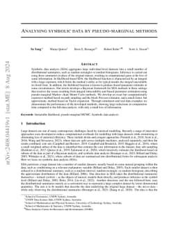 Analysing symbolic data by pseudo-marginal methods