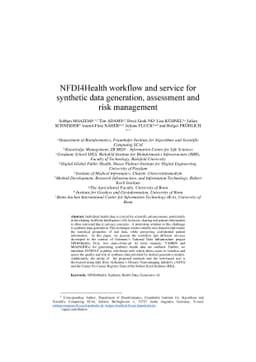 NFDI4Health workflow and service for synthetic data generation,
  assessment and risk management