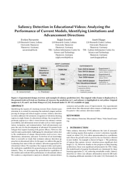 Saliency Detection in Educational Videos: Analyzing the Performance of
  Current Models, Identifying Limitations and Advancement Directions