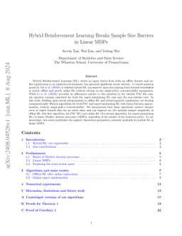 Hybrid Reinforcement Learning Breaks Sample Size Barriers in Linear MDPs