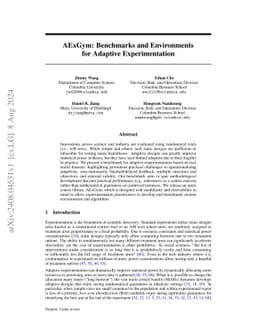 AExGym: Benchmarks and Environments for Adaptive Experimentation
