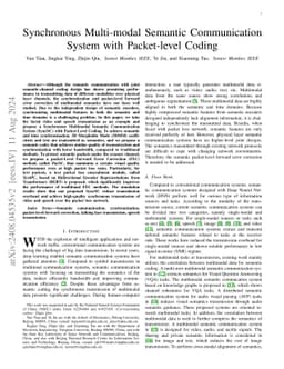 Synchronous Multi-modal Semantic Communication System with Packet-level
  Coding
