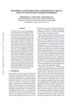 MemeMind at ArAIEval Shared Task: Spotting Persuasive Spans in Arabic
  Text with Persuasion Techniques Identification