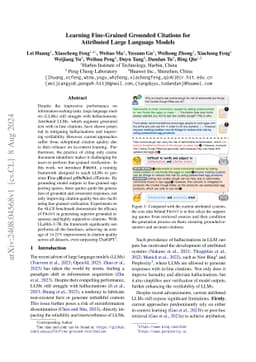 Learning Fine-Grained Grounded Citations for Attributed Large Language
  Models