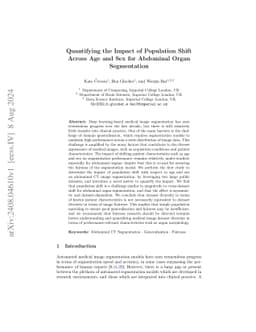 Quantifying the Impact of Population Shift Across Age and Sex for
  Abdominal Organ Segmentation