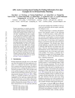 APE: Active Learning-based Tooling for Finding Informative Few-shot
  Examples for LLM-based Entity Matching